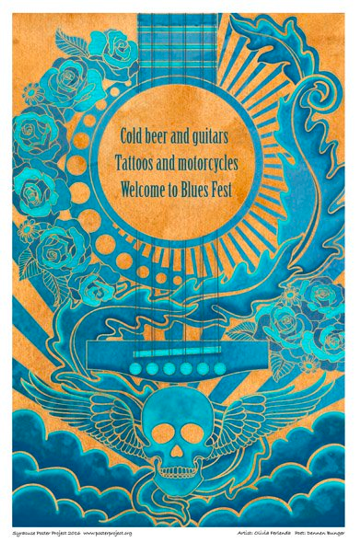 Cold beer and guitars
Tattoos and motorcycles
Welcome to Blues Fest Cold Beer and Guitars