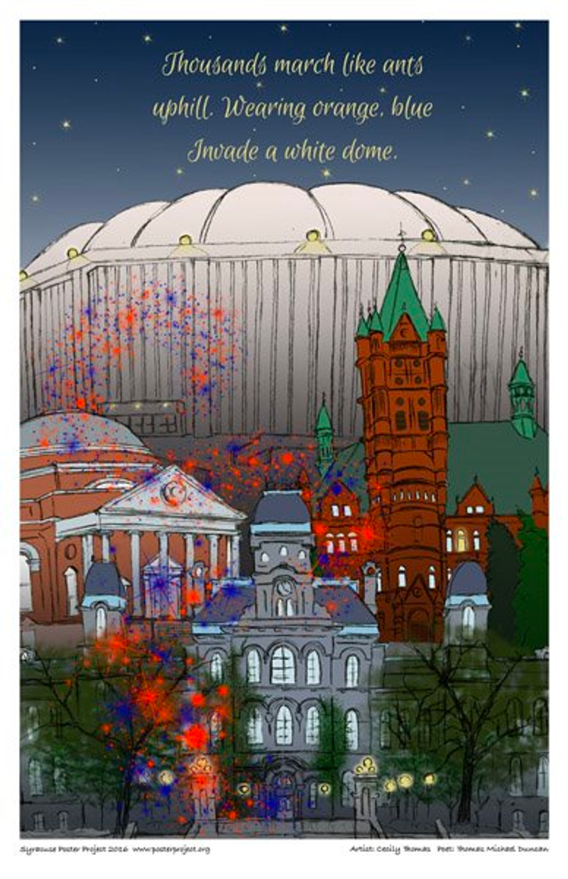 The dome at Syracuse University rises above other campus buildings