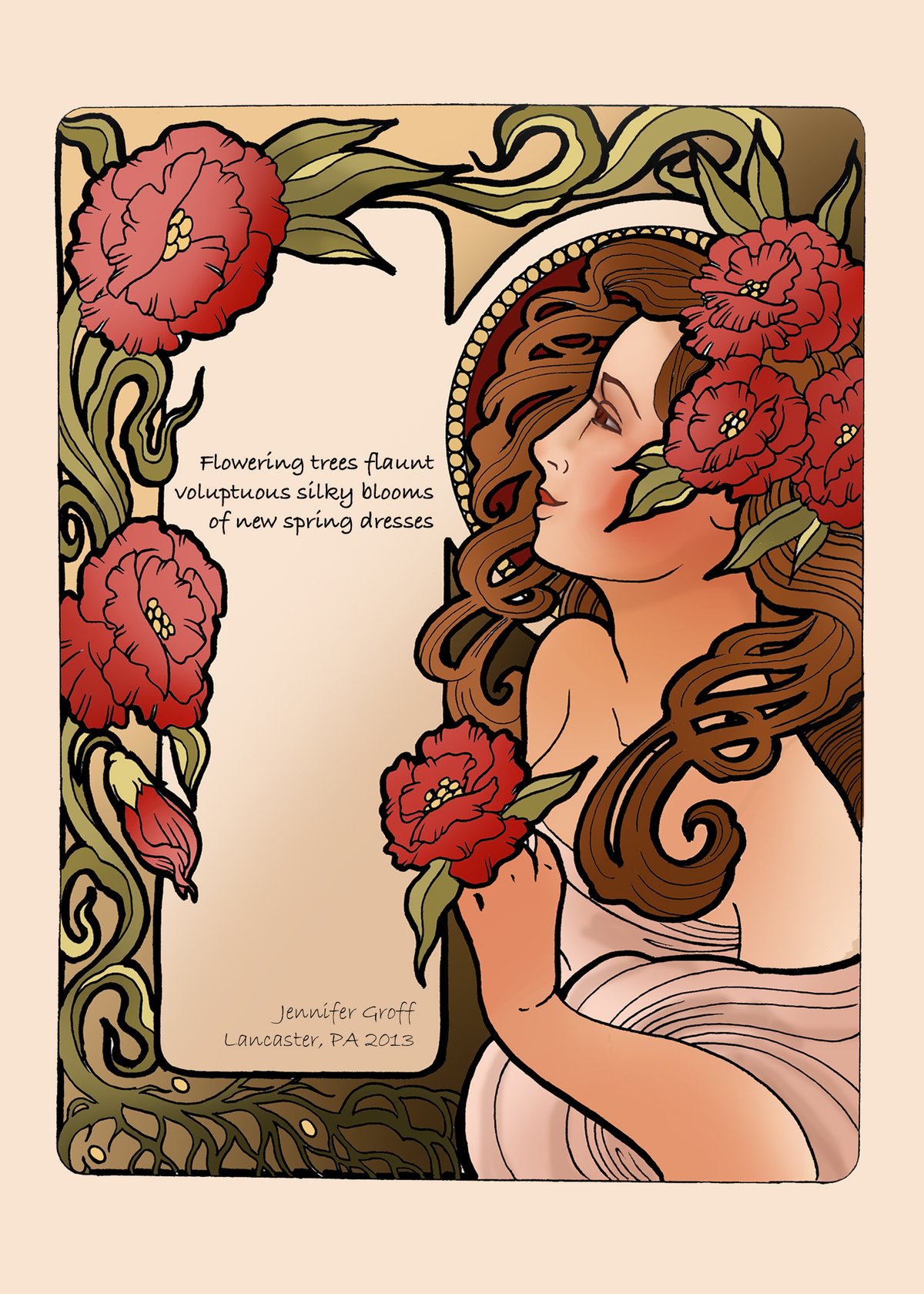 Flower Woman Note Card