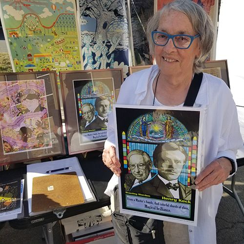 Liverpool High School Art Teacher Christine Turner Holding Poster Print by James McCampeell