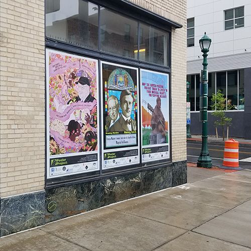 Poster Panel Installation at Landmark Theatre