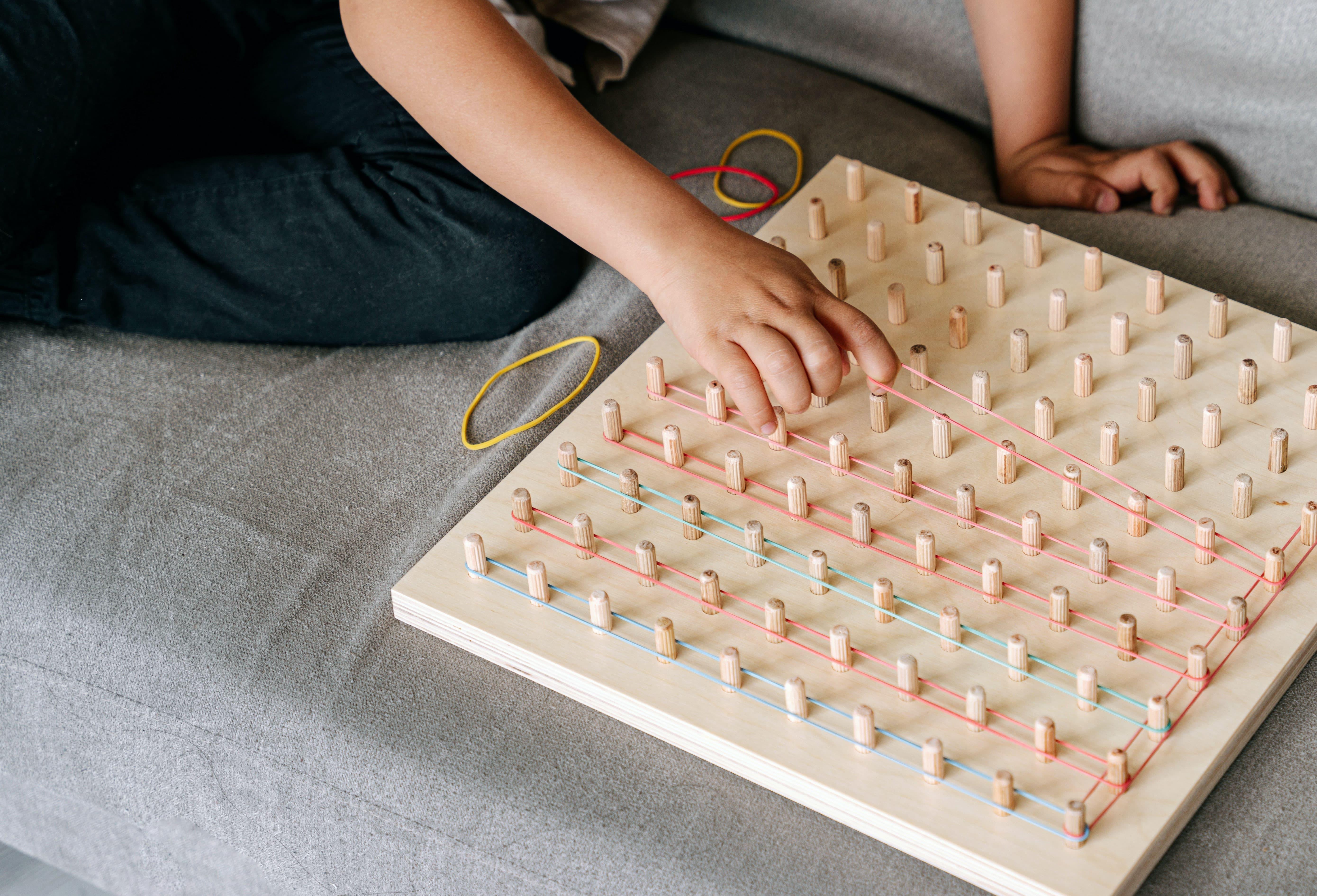 Montessori Activities Refined Hand Movements and Rubber Bands