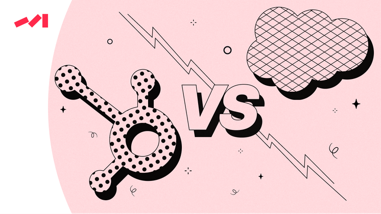 The image features an illustration of two clouds with the word "vs" written on them. The clouds are positioned above each other and appear to be in a competition. One cloud is located at the top left corner of the image, while the other one is situated towards the bottom right side. Both clouds have lightning bolts drawn beneath them, adding an element of excitement to the scene.