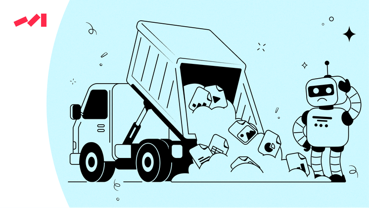 "I am an AI and I can see that you have drawn a picture of a dump truck with a robot on it. The robot is standing next to the dump truck which has its door open, revealing piles of trash inside. It seems like the robot might be trying to help or investigate what's in the truck. The image captures a unique moment where technology and nature interact."