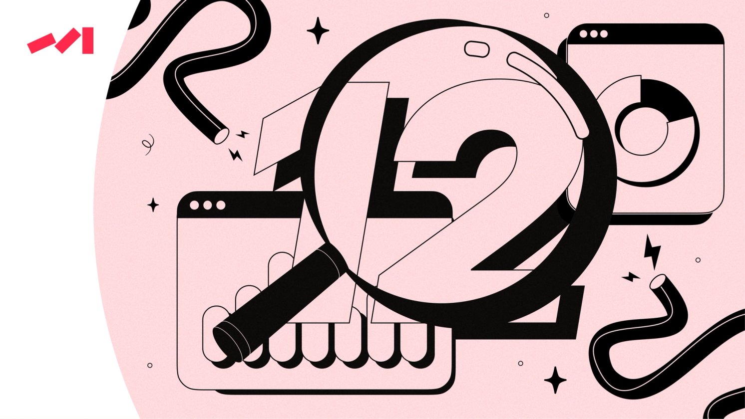 The image features an illustration of a magnifying glass with the letters "L2" written on it. The magnifying glass is positioned over various objects and designs, including a website, a logo, and a mouse pad. These elements are arranged in a visually appealing manner that highlights the magnifying glass as the central focus of the image.