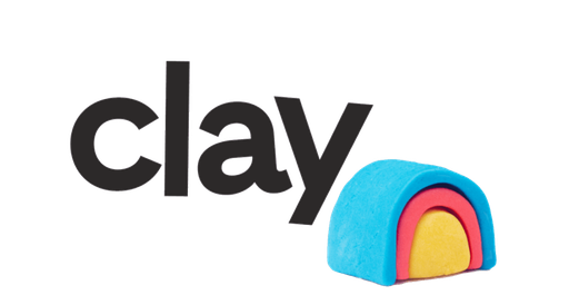 The image features an advertisement with a green background and the word "CLAY" written on it in black letters. There is also a small blue object placed next to the word "CLAY". The overall layout of the image suggests that it could be used for promoting a product or service related to clay, such as pottery supplies or art materials.