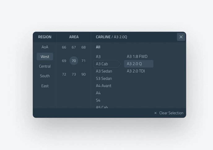 Darwin - Audi iPad App Region availability screen design