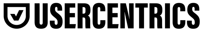 The image features a logo with the words "usercentric" written on it in black and white. The word "usercentric" is positioned at the center of the image, making it the focal point. The background of the image is gray, providing a neutral backdrop that allows the logo to stand out prominently.