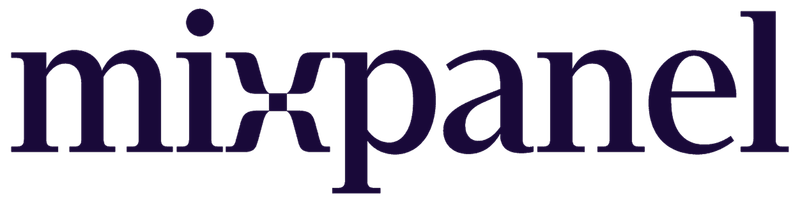 The image features a gray background with the word "Mixpanel" written in blue letters on it. The word is positioned centrally and occupies most of the space within the frame.