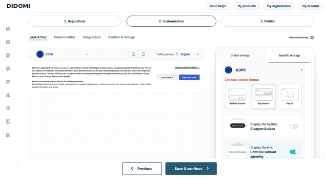 Didomi Interface