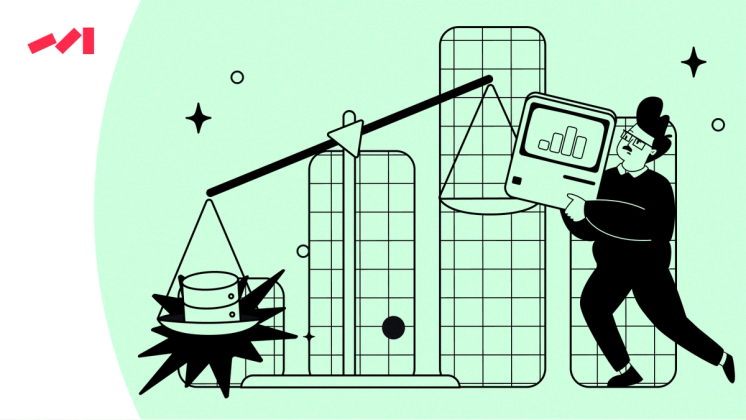 The image features an illustration of a man holding up a computer monitor and keyboard on his shoulder while standing next to a building with a crane. The scene is set against a green background that includes a cityscape and a skyline in the distance. The man appears to be engaged in some sort of work or activity related to technology, possibly involved in construction or maintenance tasks involving computers and other electronic devices.