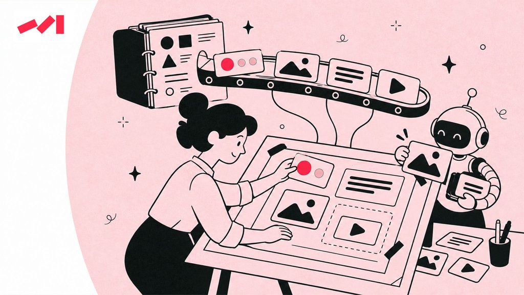 Illustration for Design System Documentation for AI Page Builders.