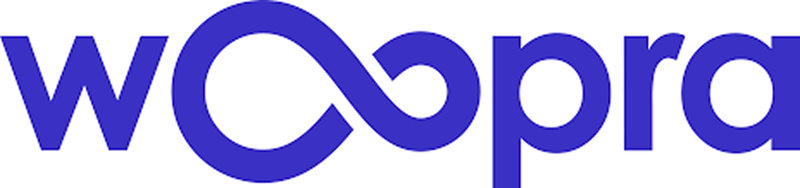 The image features a logo with the word "WOPRA" written in blue and white letters on a gray background. The design of the letter "O" is unique as it has an infinity symbol at its center, which adds a creative touch to the overall appearance of the logo.