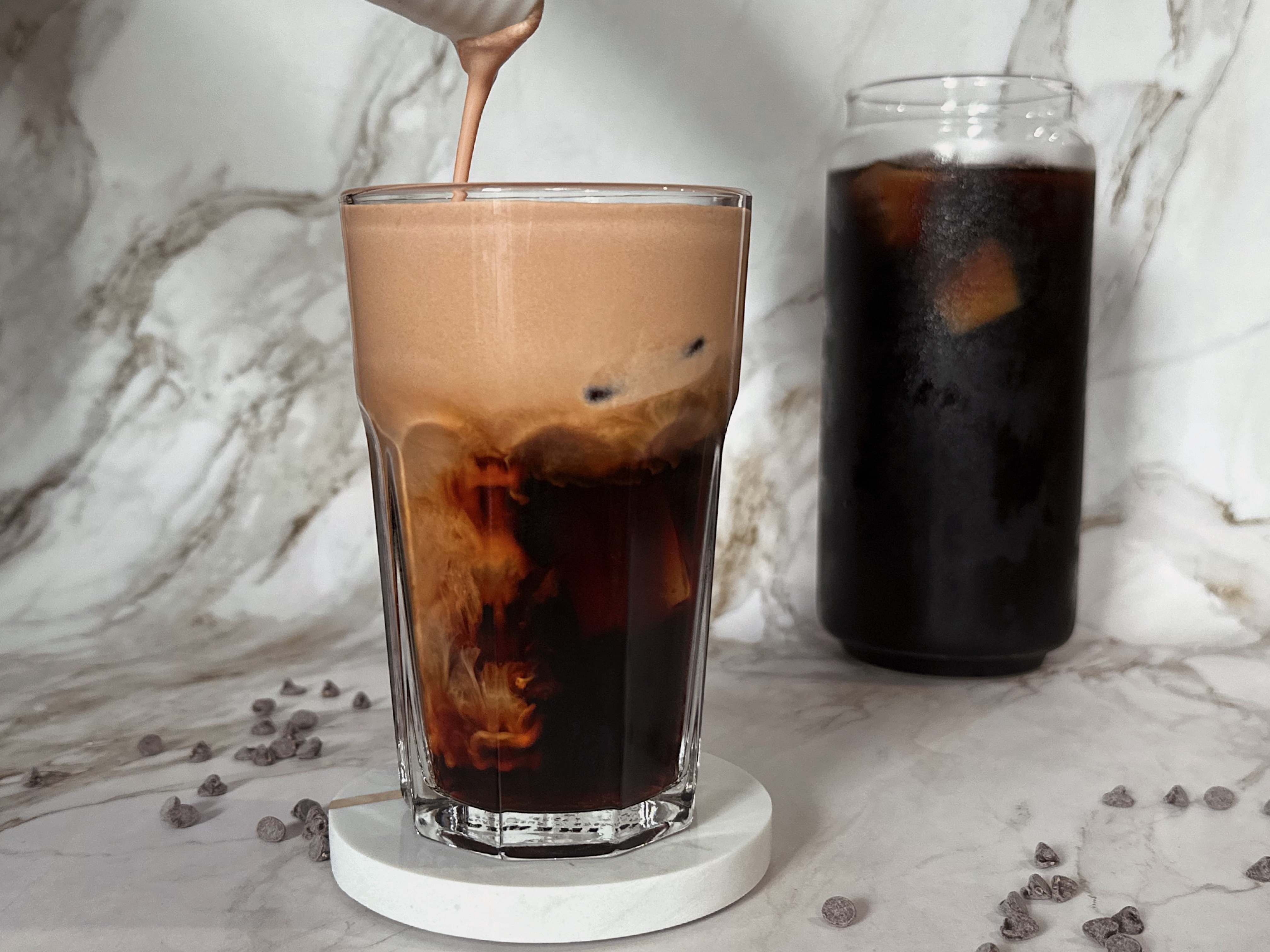 Café infusé à froid et crème au chocolat