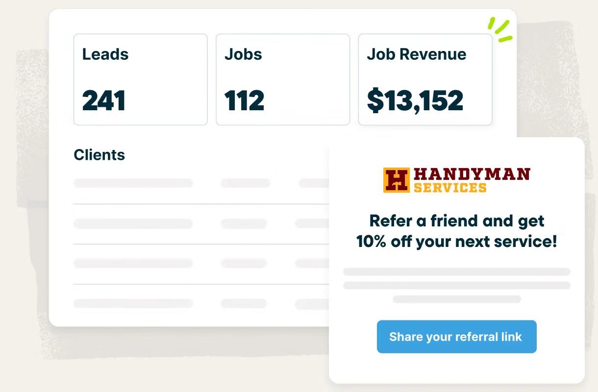 Referrals within Jobber Marketing Tools