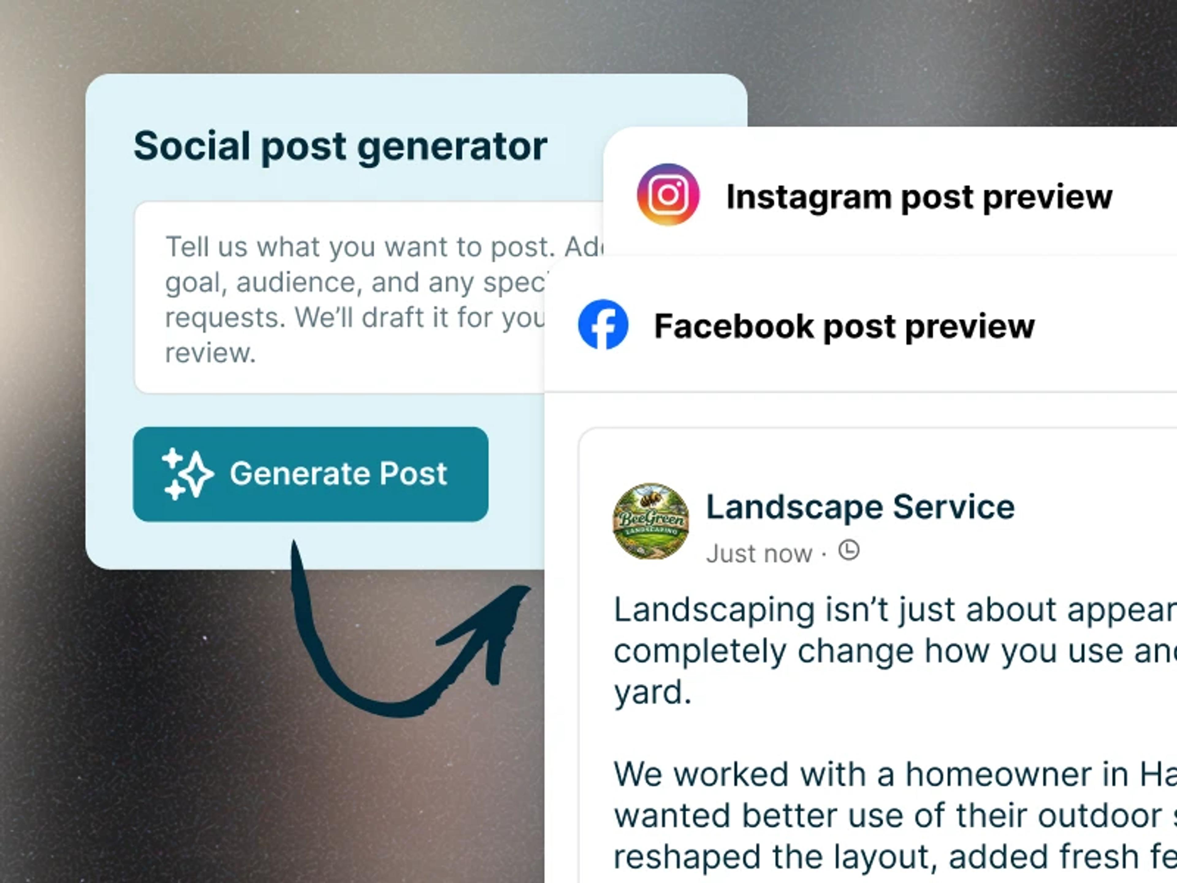 Social post generator feature.