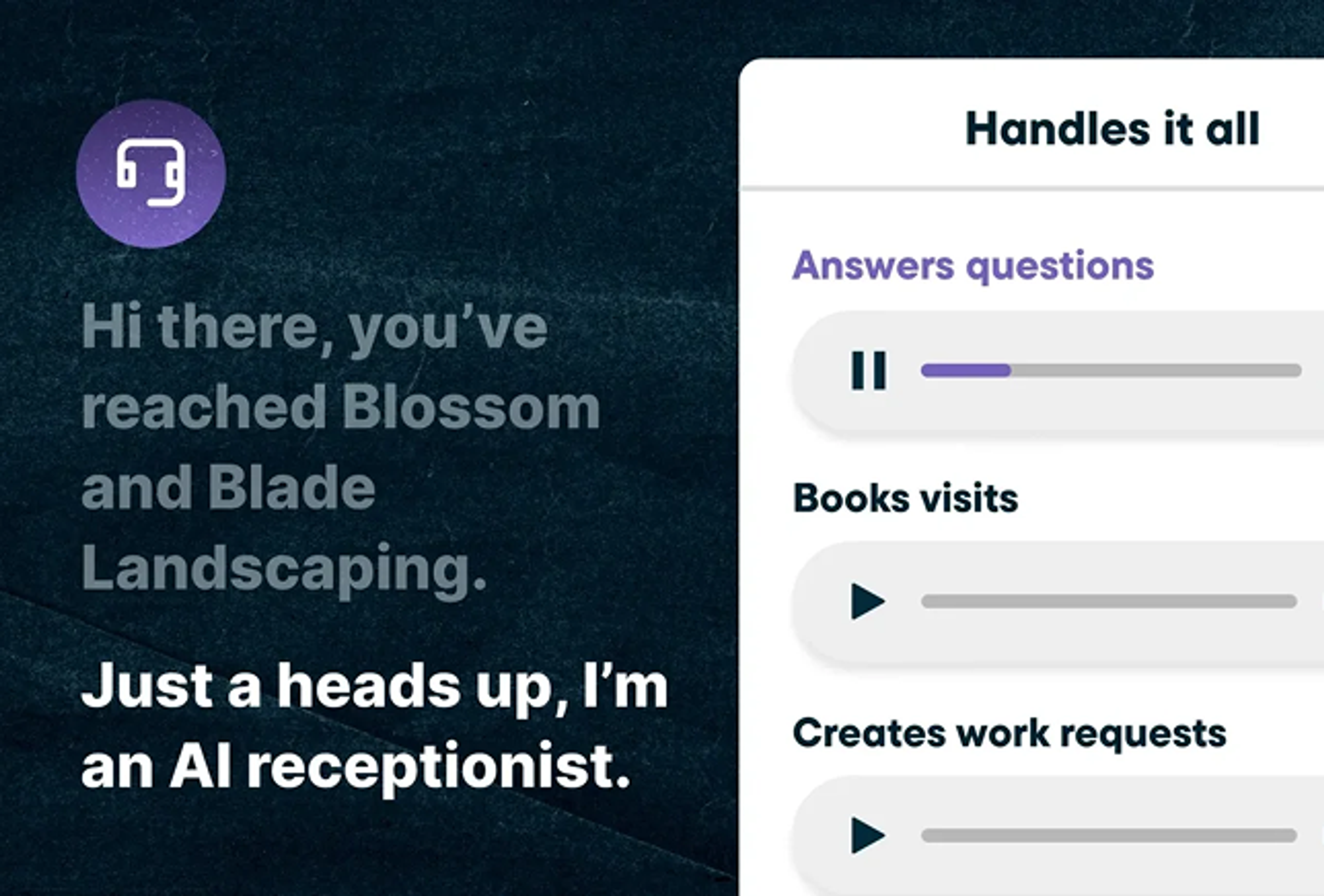 Receptionist booking a job, while you are in the field. 