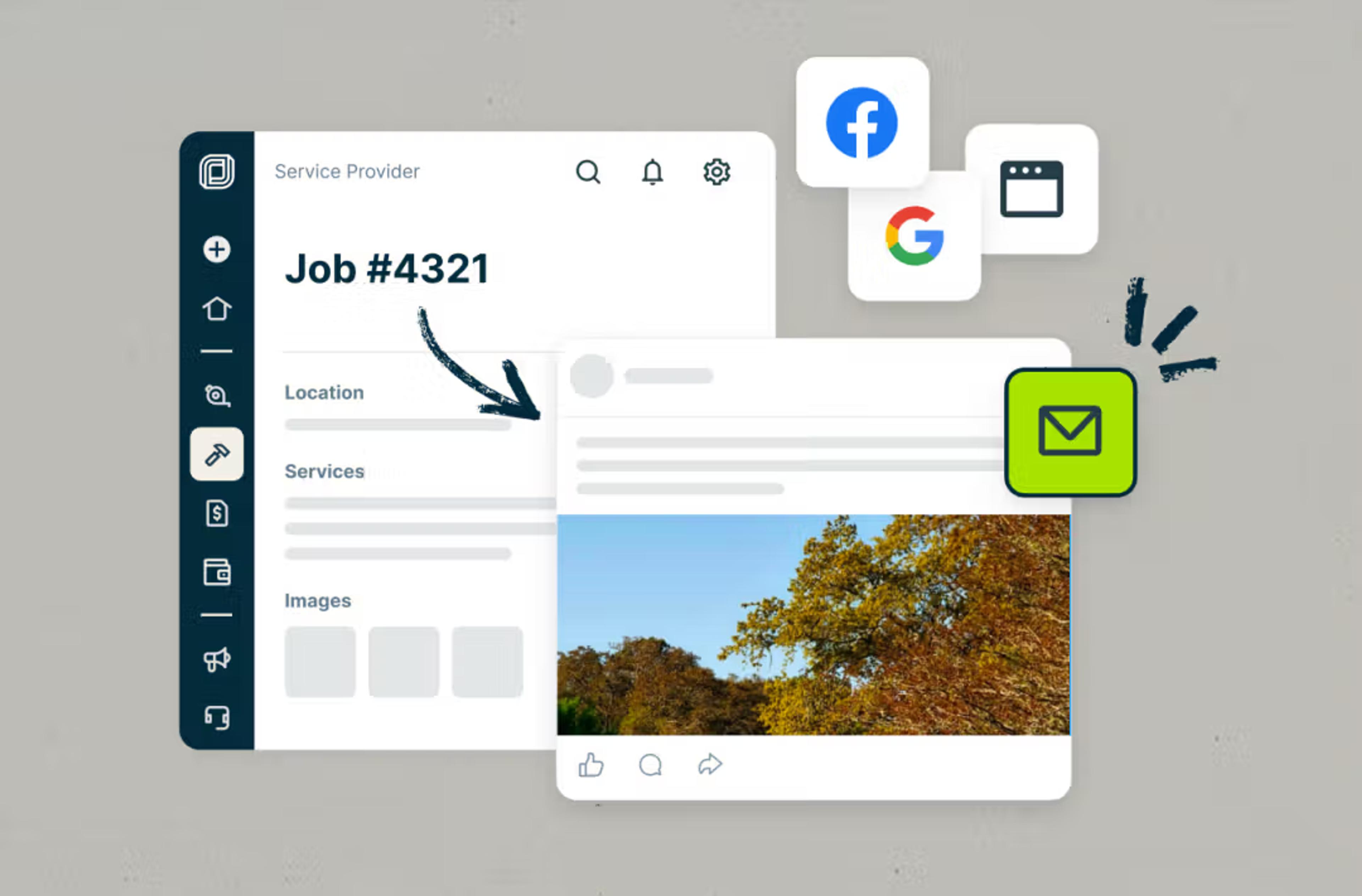 Job Showcase within Jobber Marketing Tools