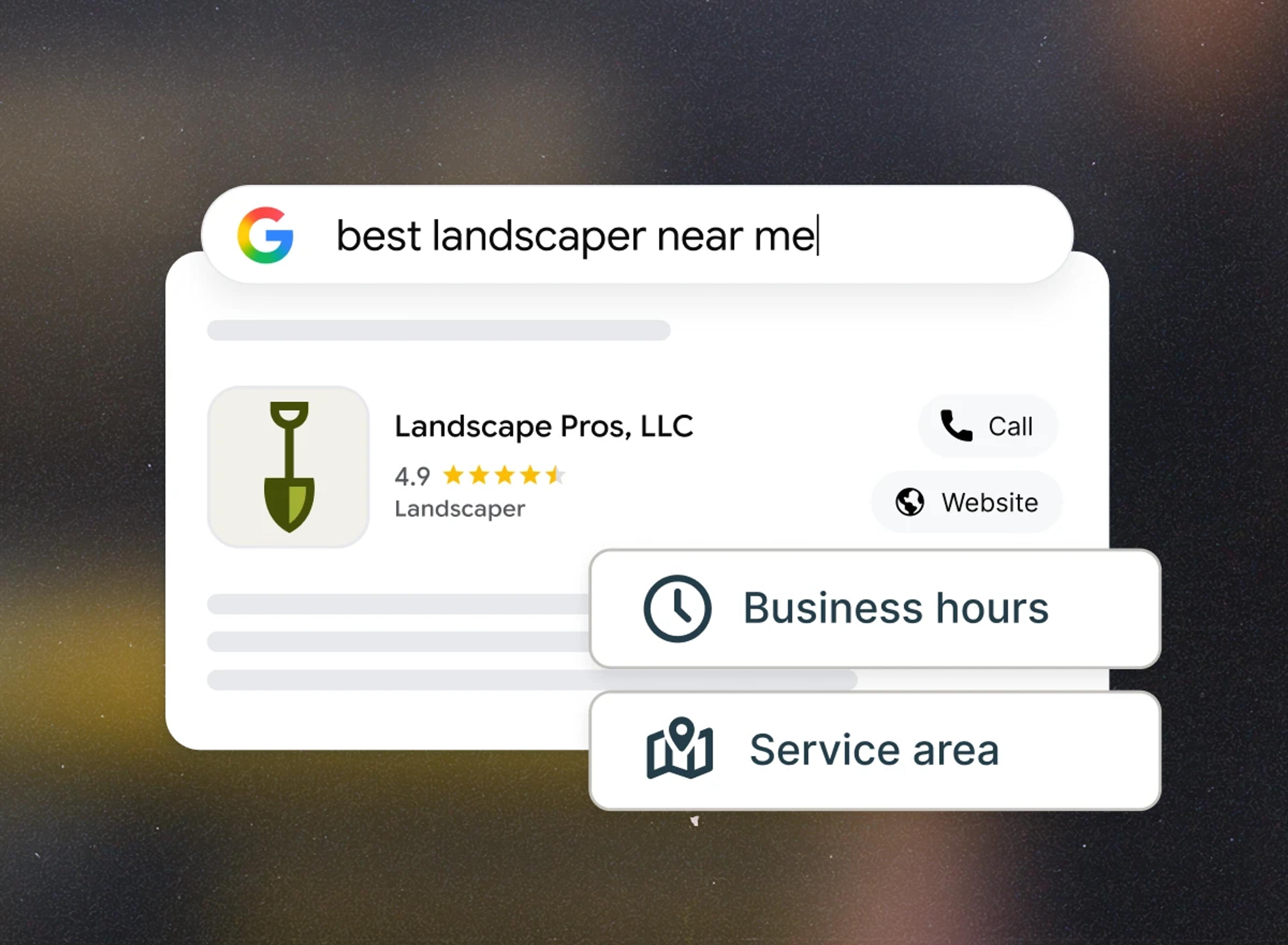 Google business page for Landscape Pros, LLC with a high rating.