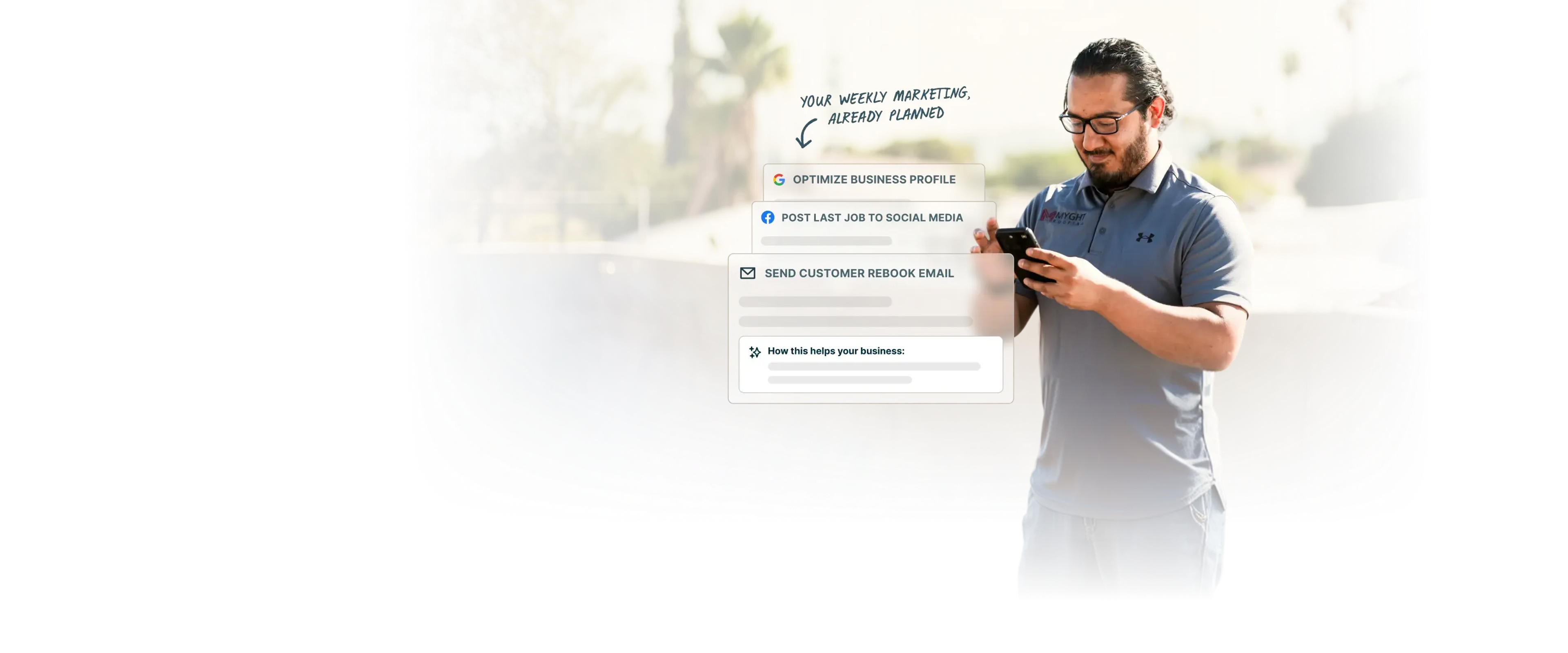 Jobber user checking his marketing notifications.