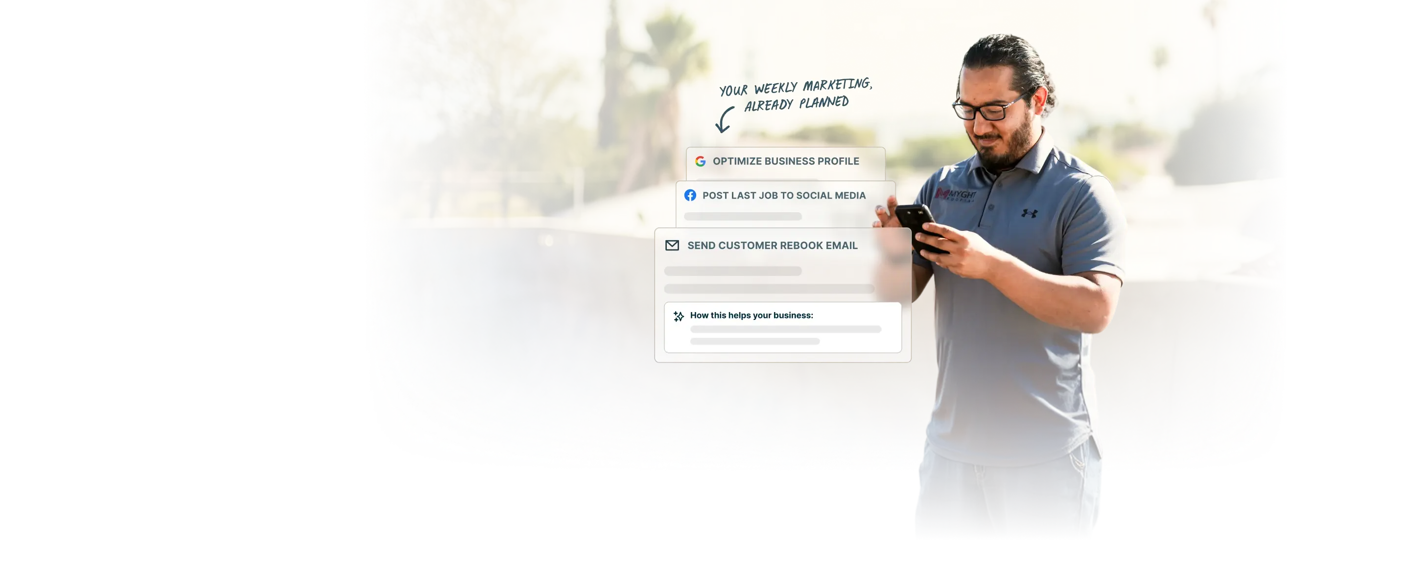 Jobber user checking his marketing notifications.