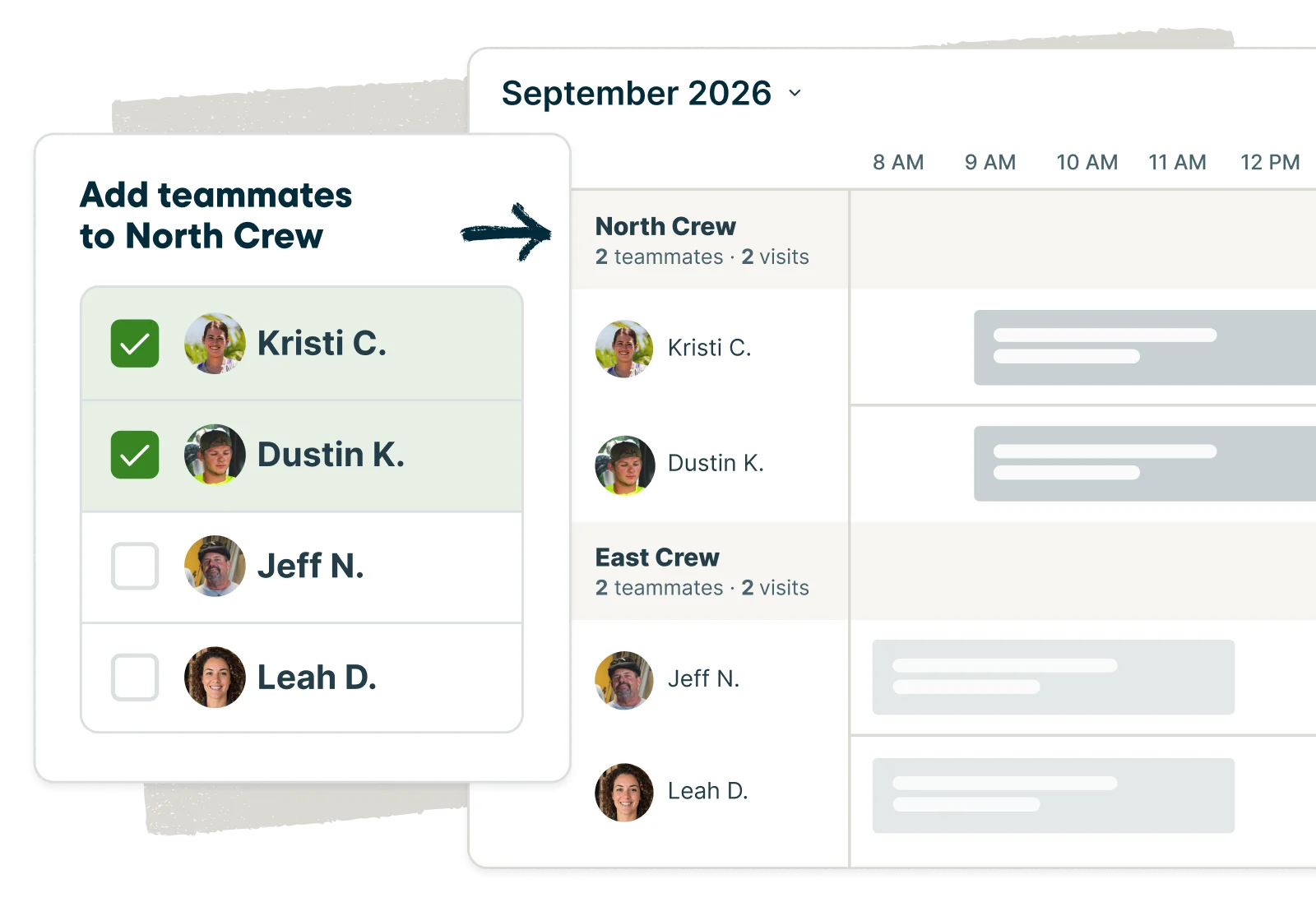 Crew scheduling helps manage and assign multiple teams