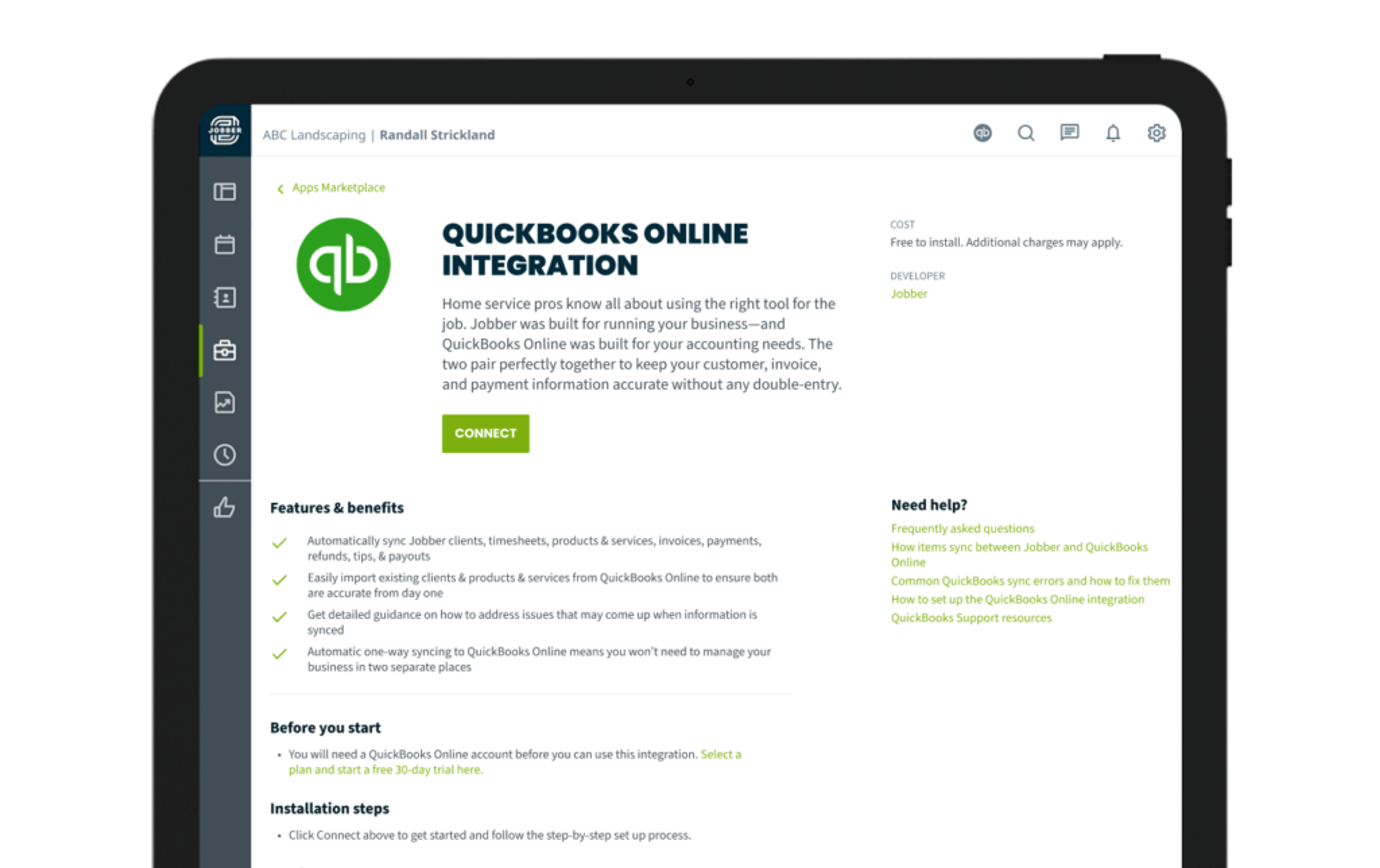 Quickbooks Online Integration in Jobber