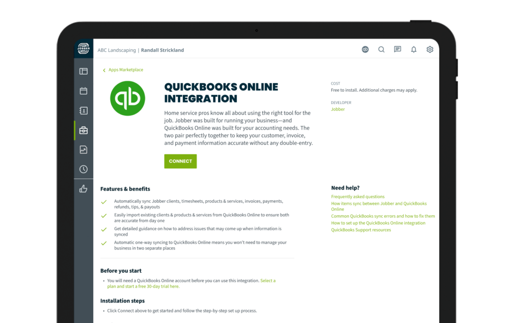 Quickbooks Online Integration in Jobber