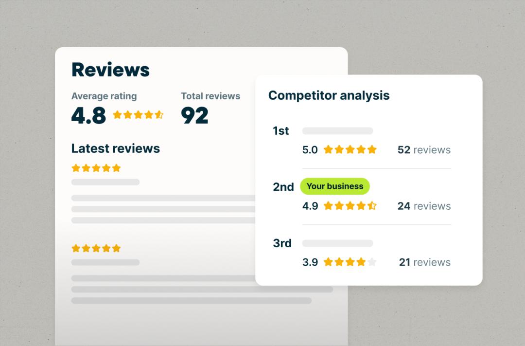 Illustration demonstrating review tracking and automated review SMS