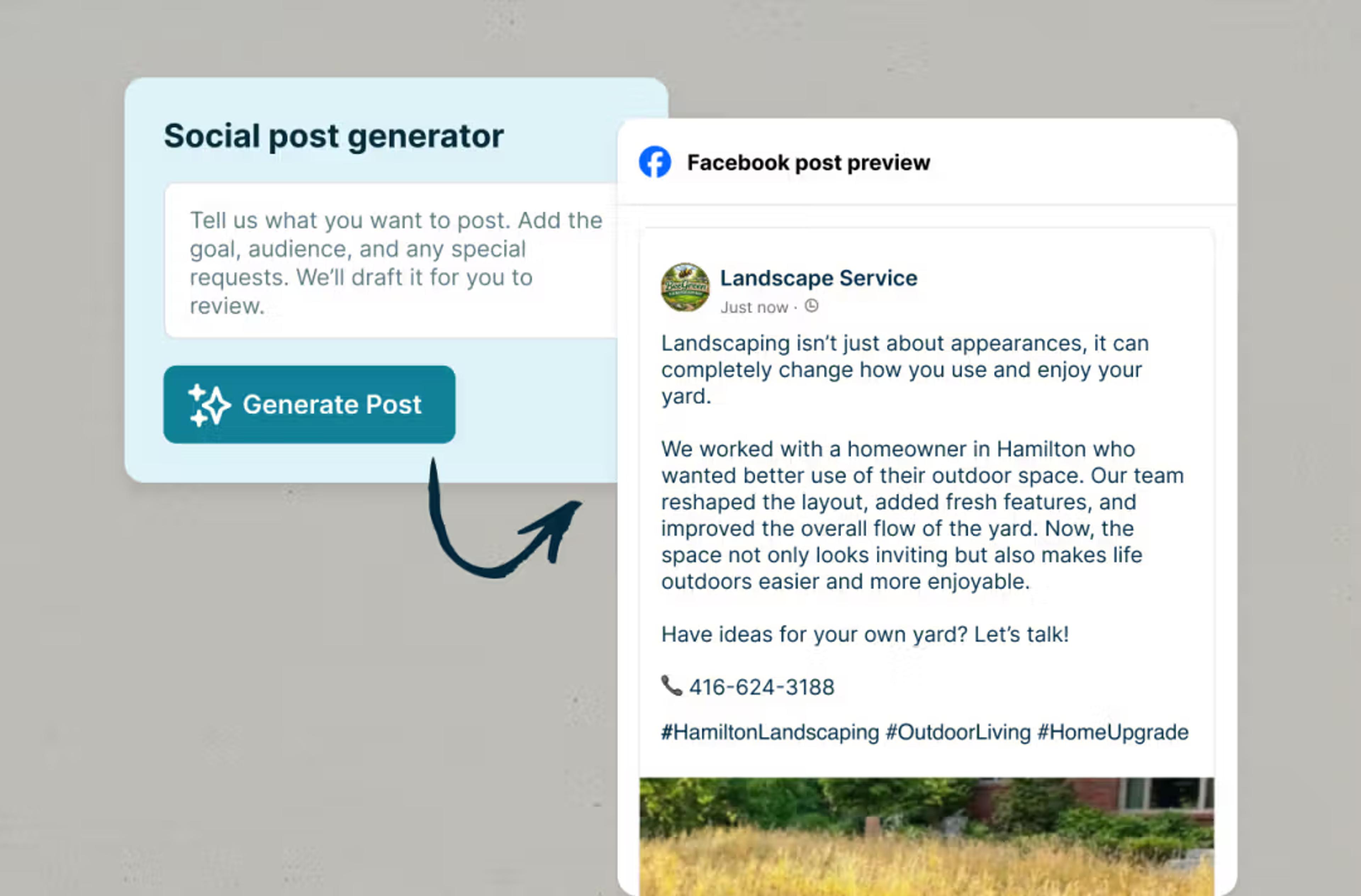 Social posting within Jobber Marketing Tools