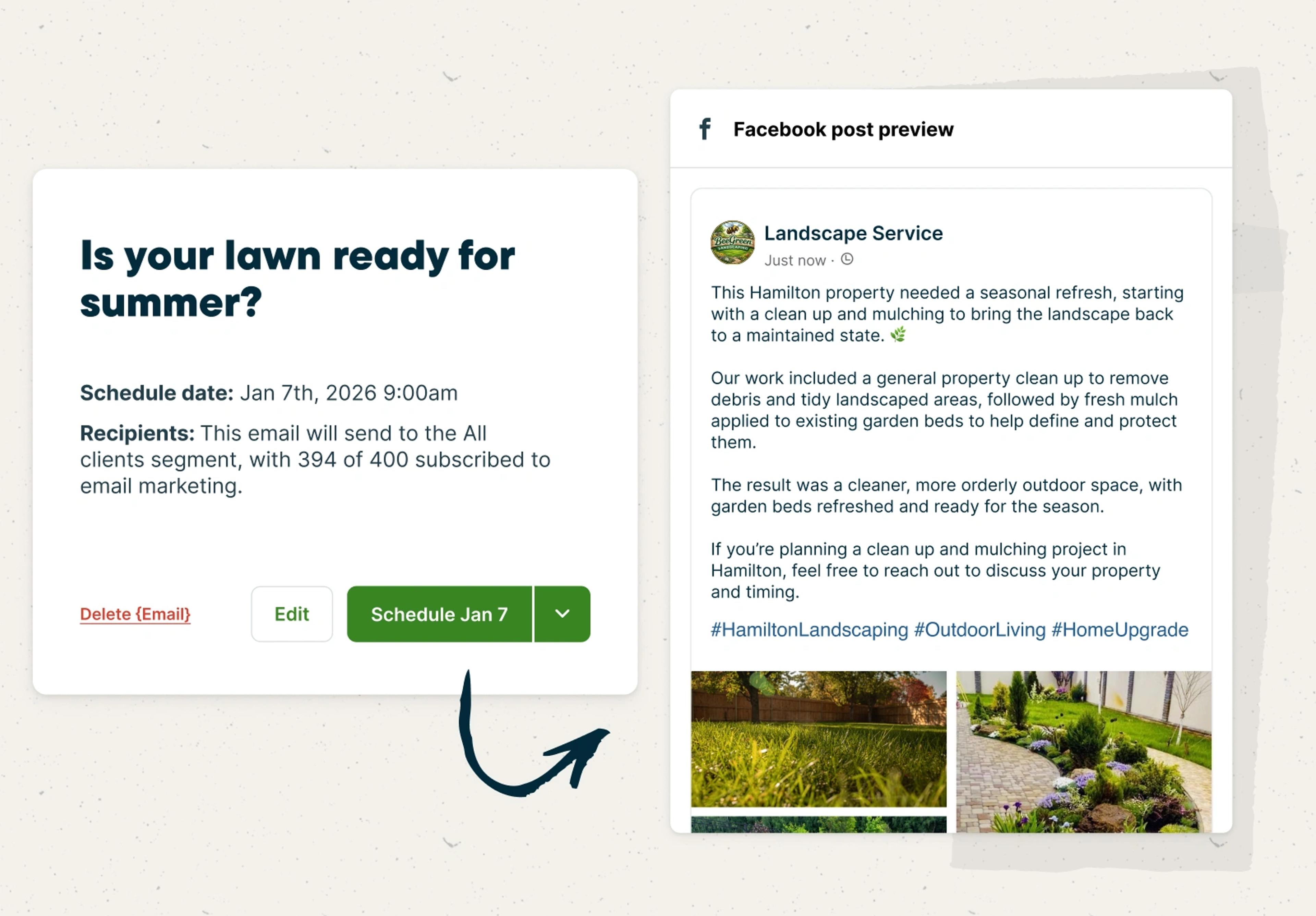 Job posting helps service businesses schedule marketing posts