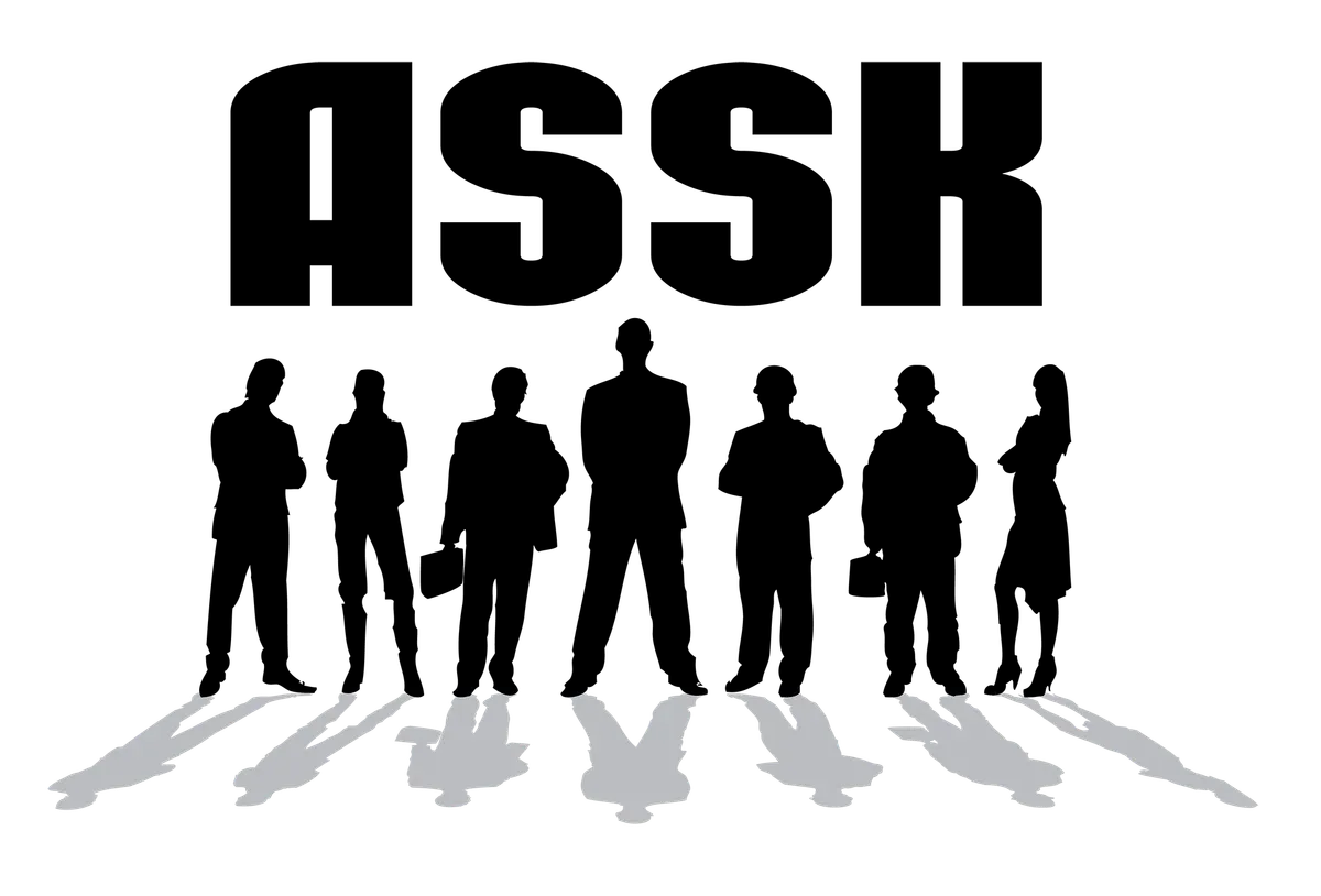 ASSK logo with a row of business silhouette figures