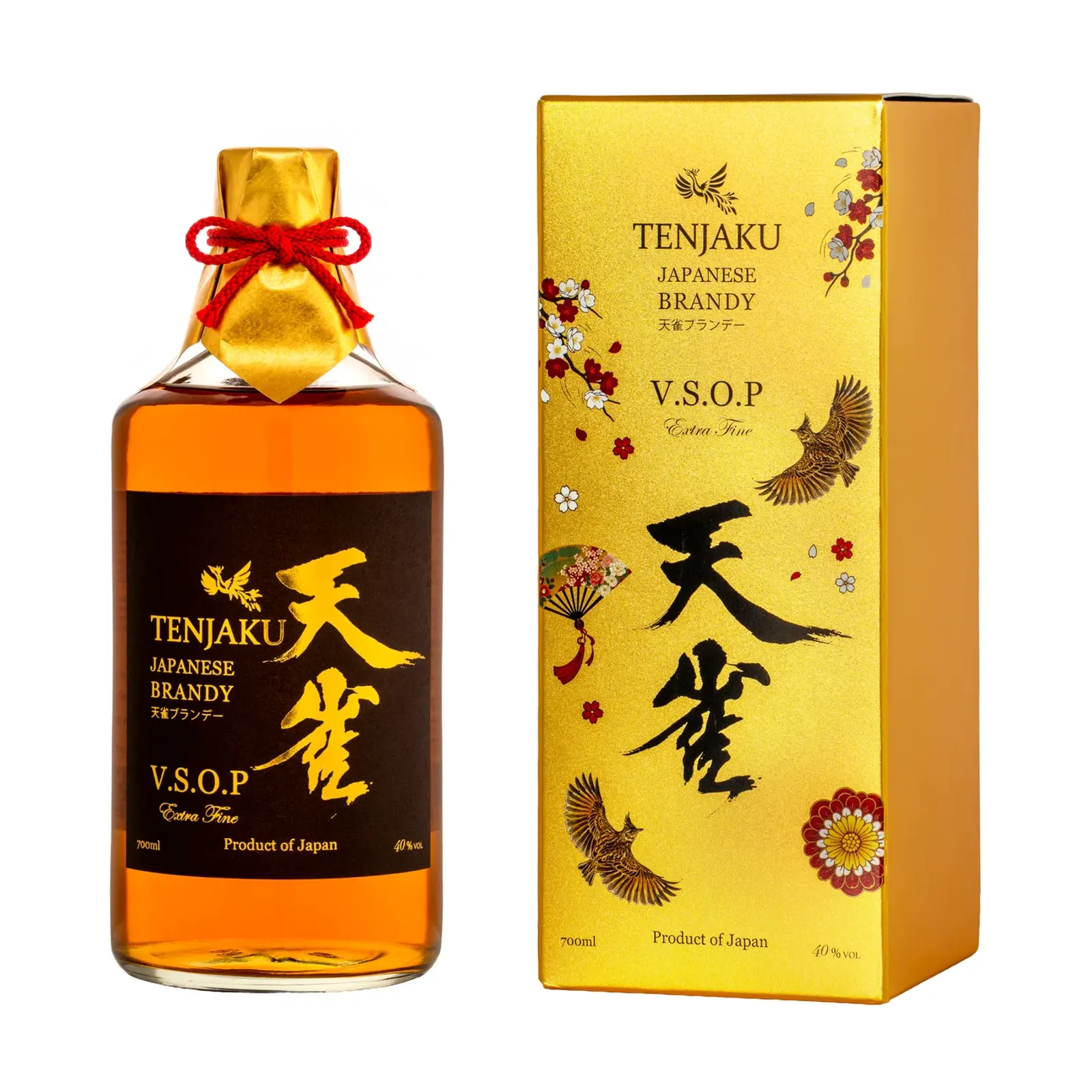 Gatavais Tenjaku Brandy iepakojums pēc drukas