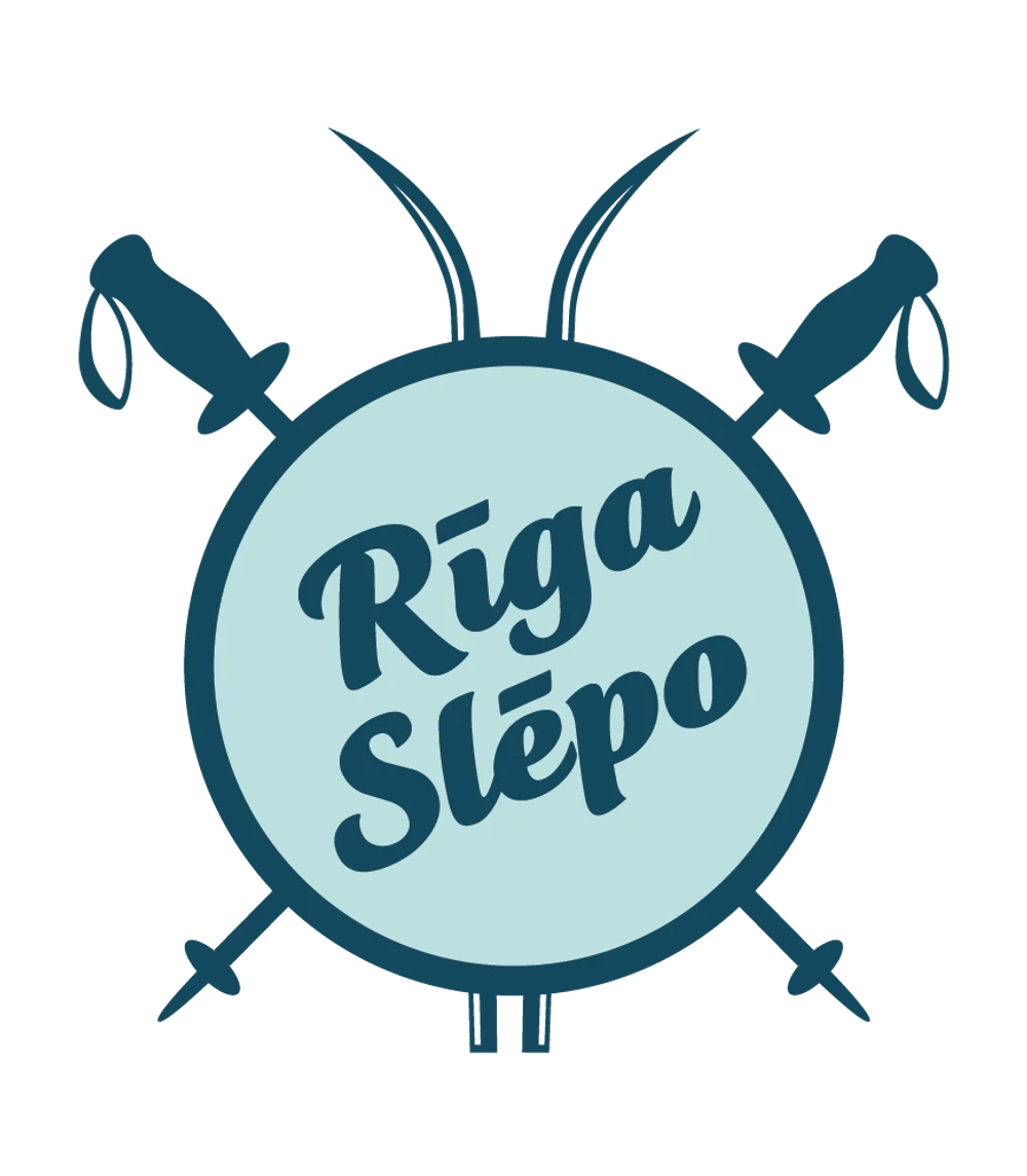 Riga Slēpo circular logo with crossed fencing swords