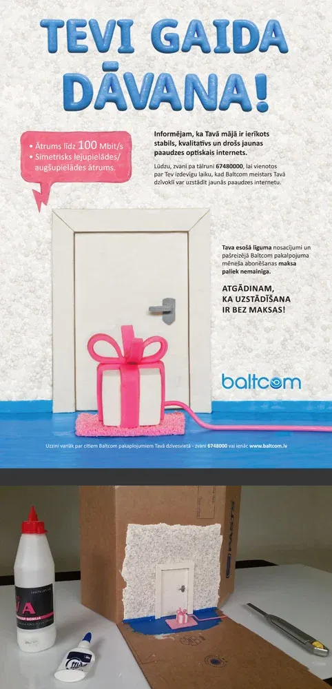 Baltcom reklāmas koncepta dizains