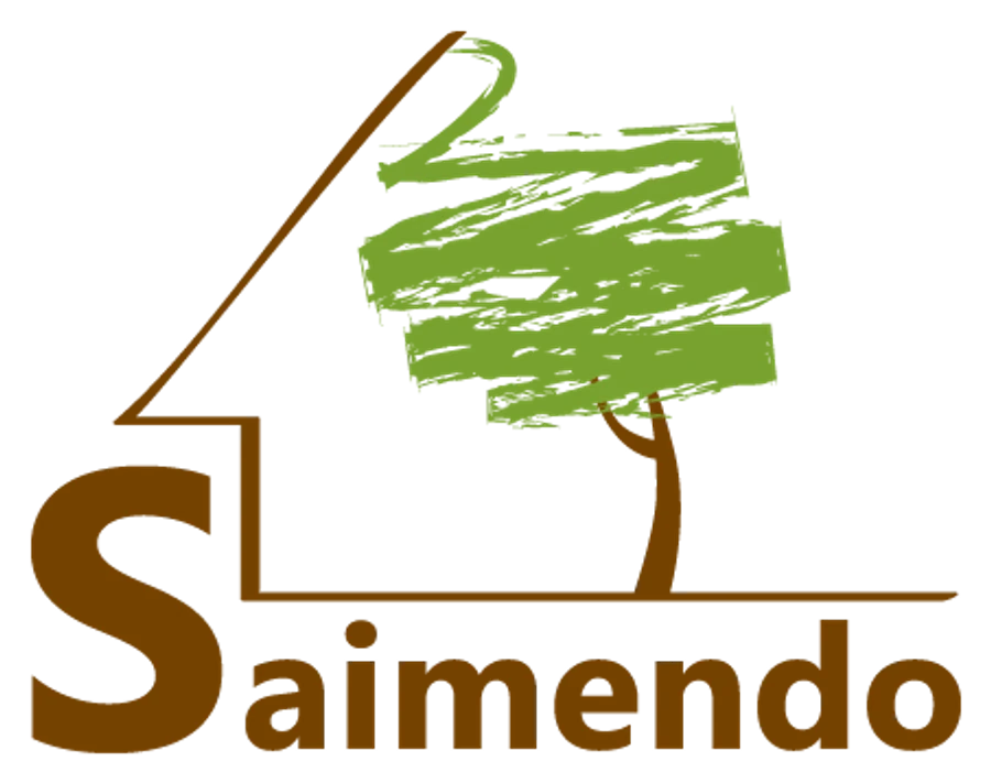Saimendo logo with a house and tree illustration