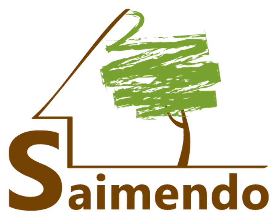 Saimendo logo with a house and tree illustration