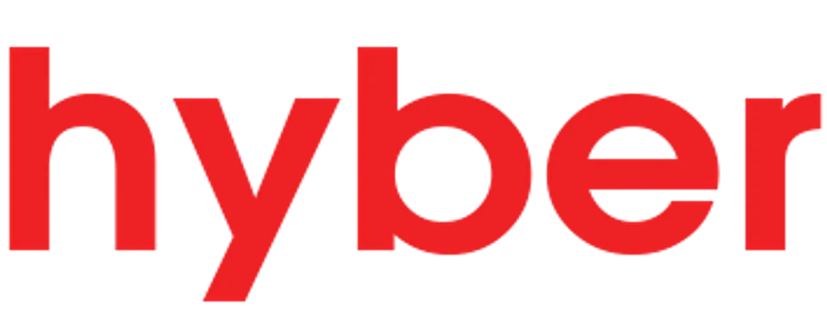 Hyber red wordmark logo