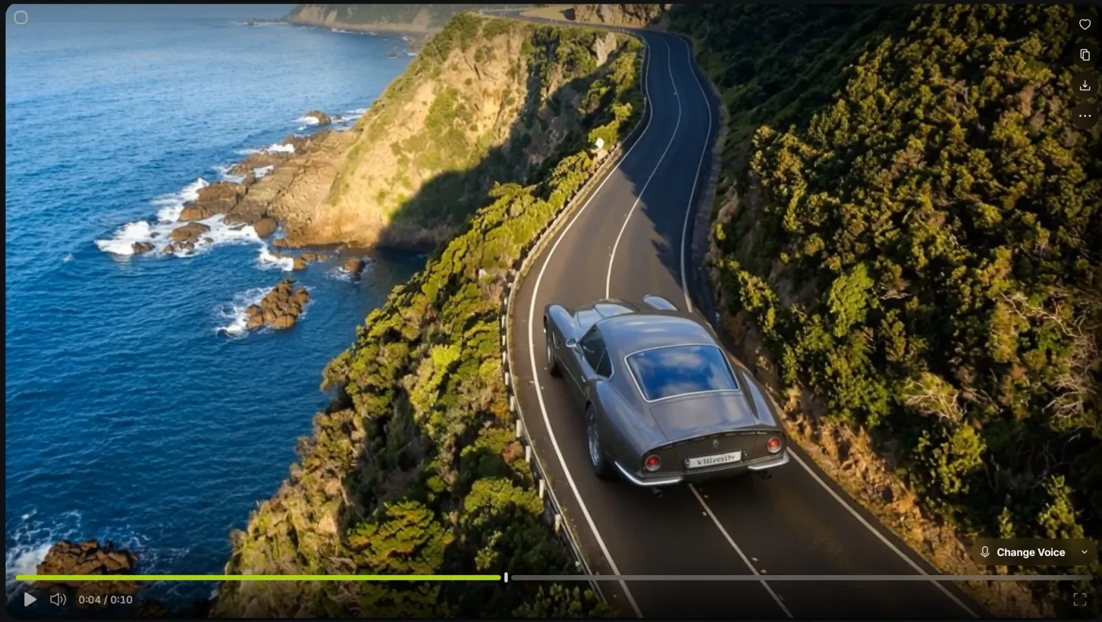 AI car ad for a car that is still in the production process