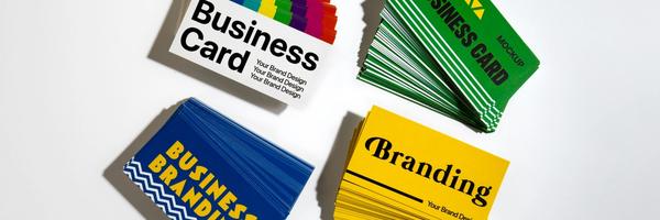 A stack of generic business cards on a desk