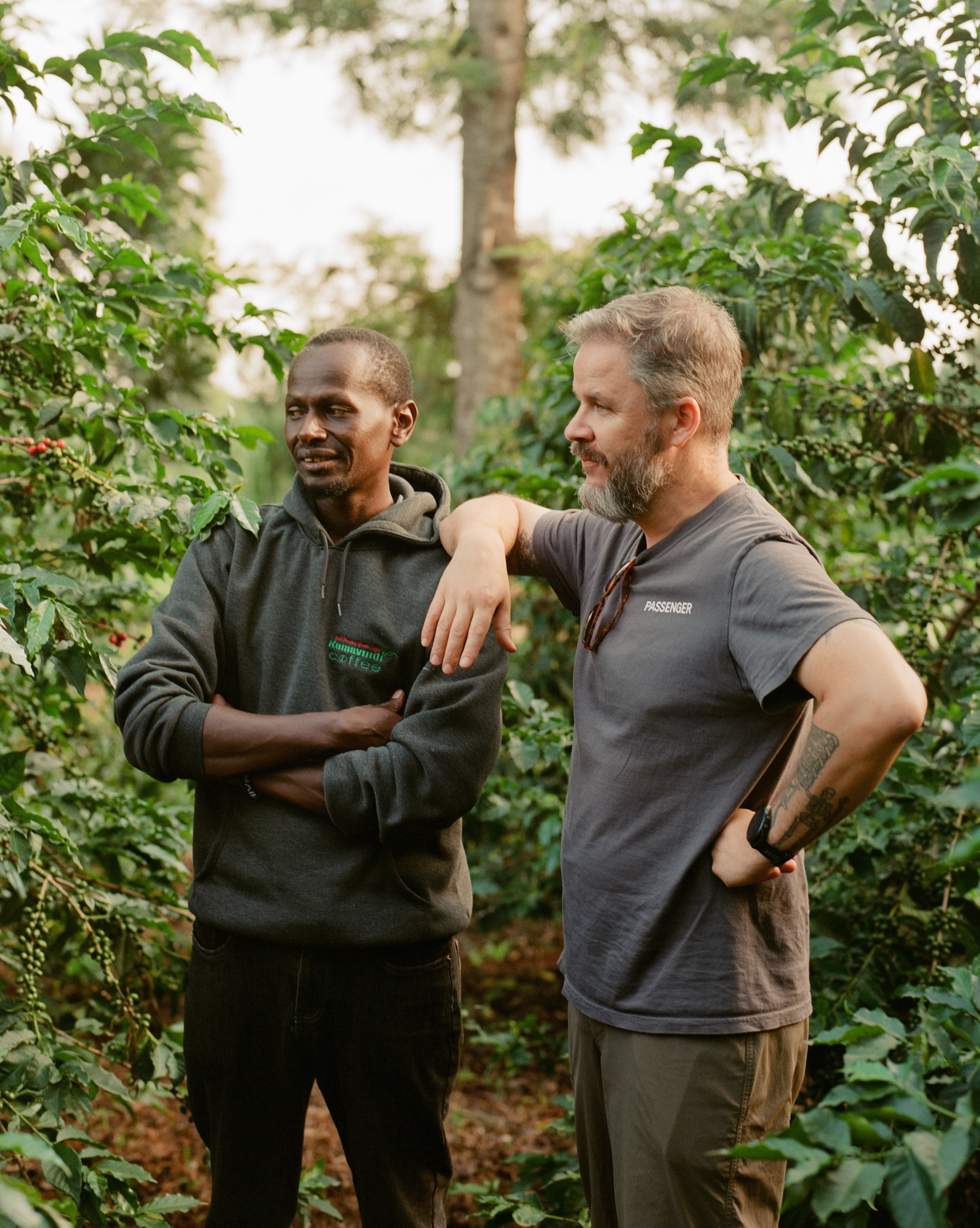 Peter Mbature of Kamavindi Coffee Lab with Evan Howe