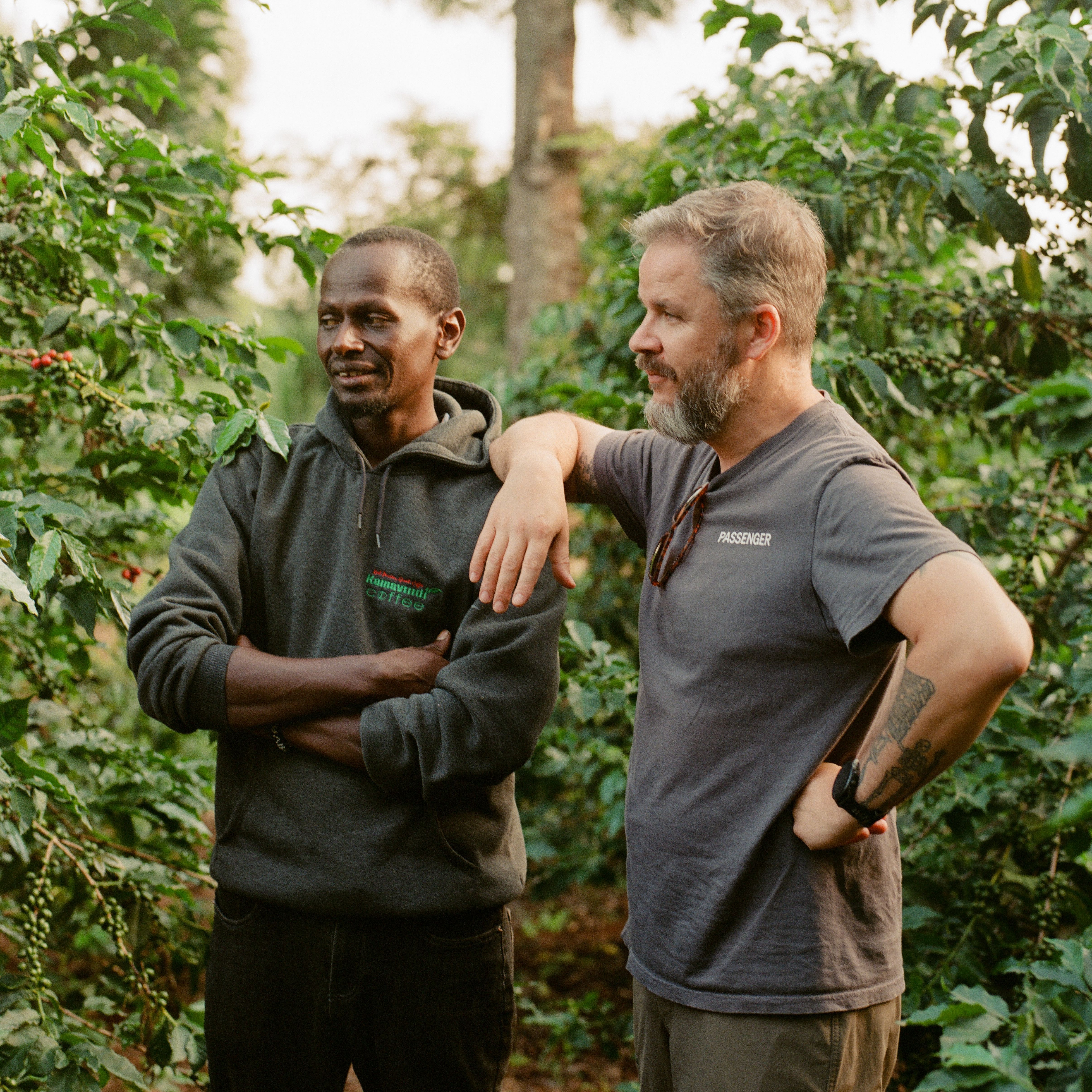Peter Mbature of Kamavindi Coffee Lab with Evan Howe