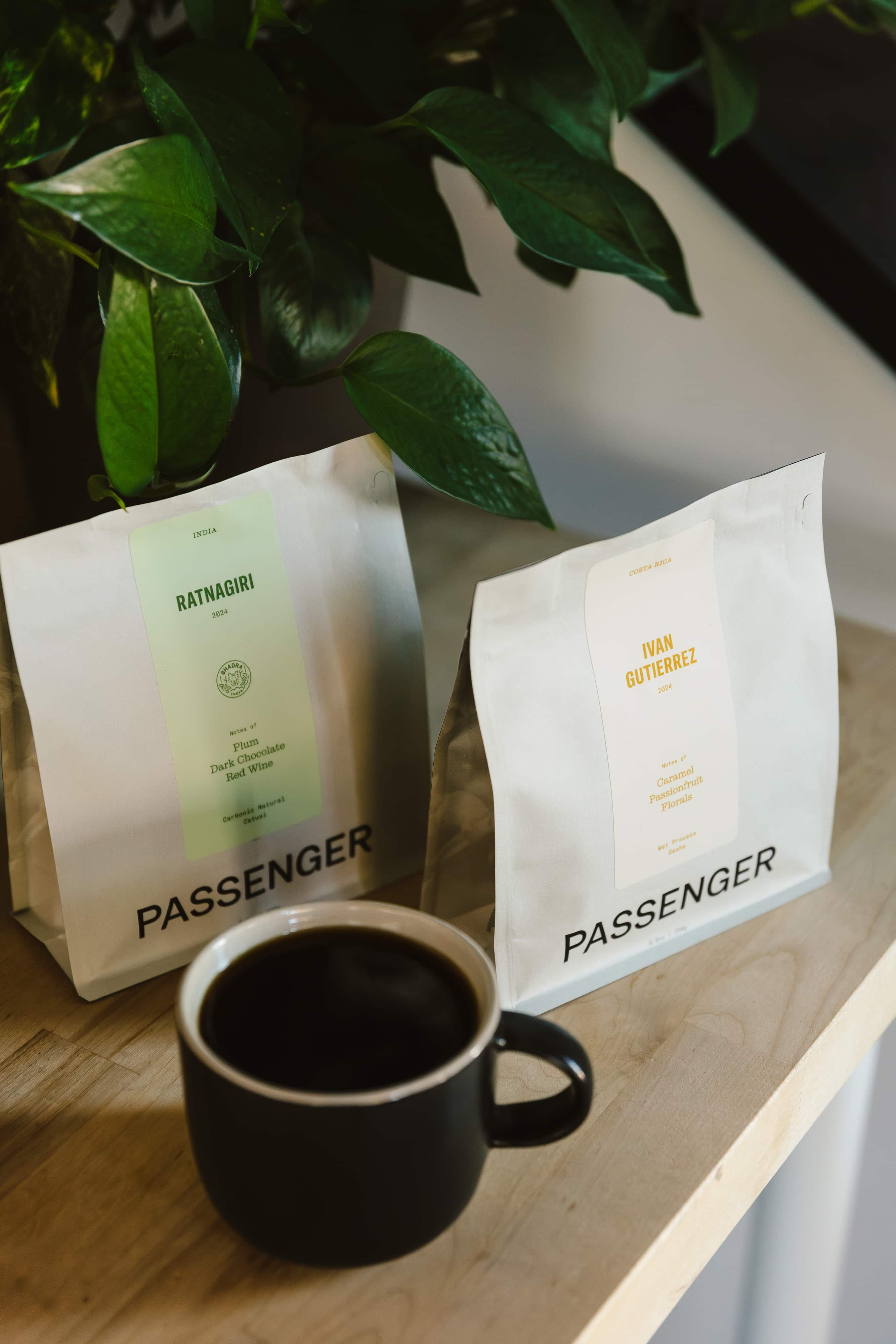 Two bags of Passenger reserve lot coffees