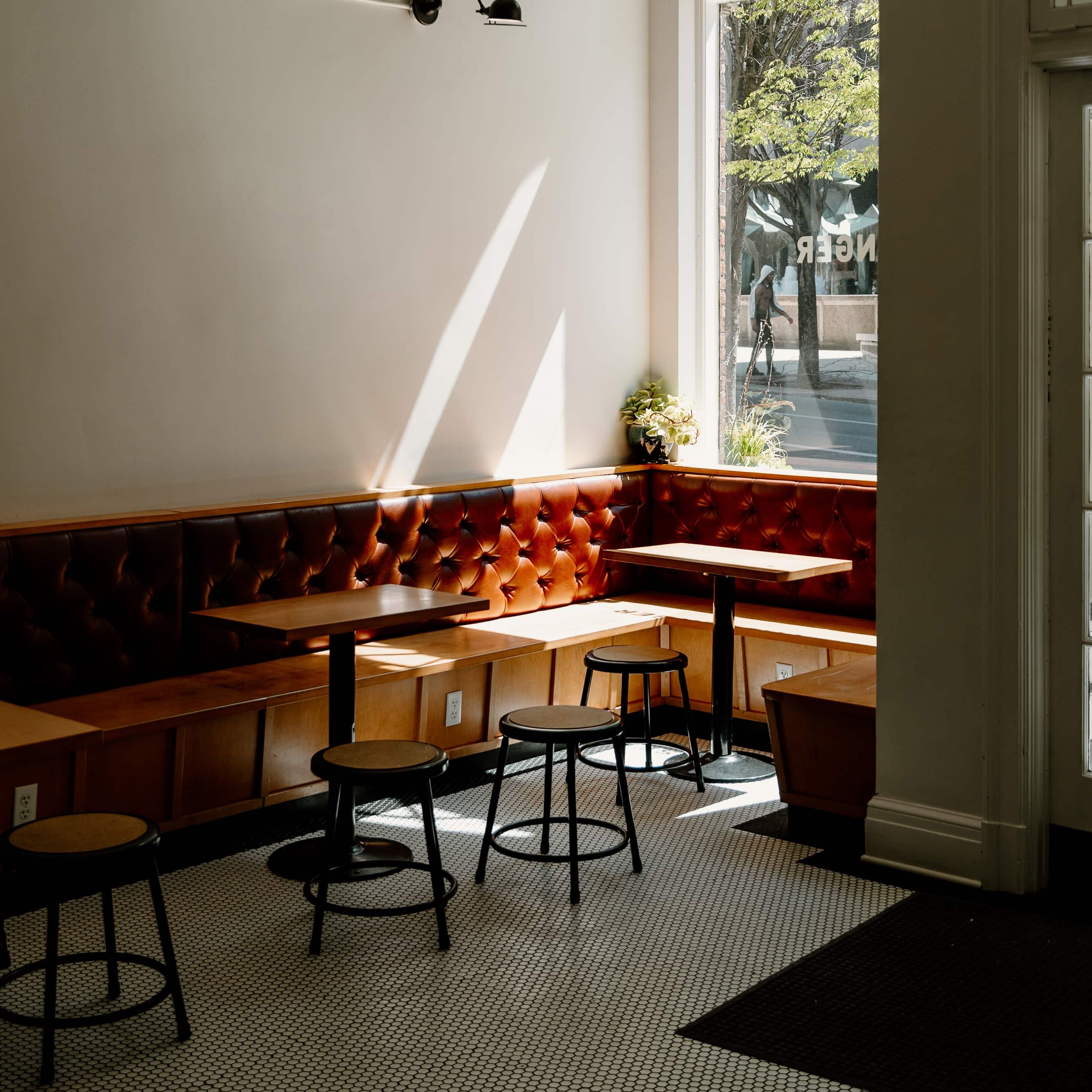 The corner booth at the King St. Showroom