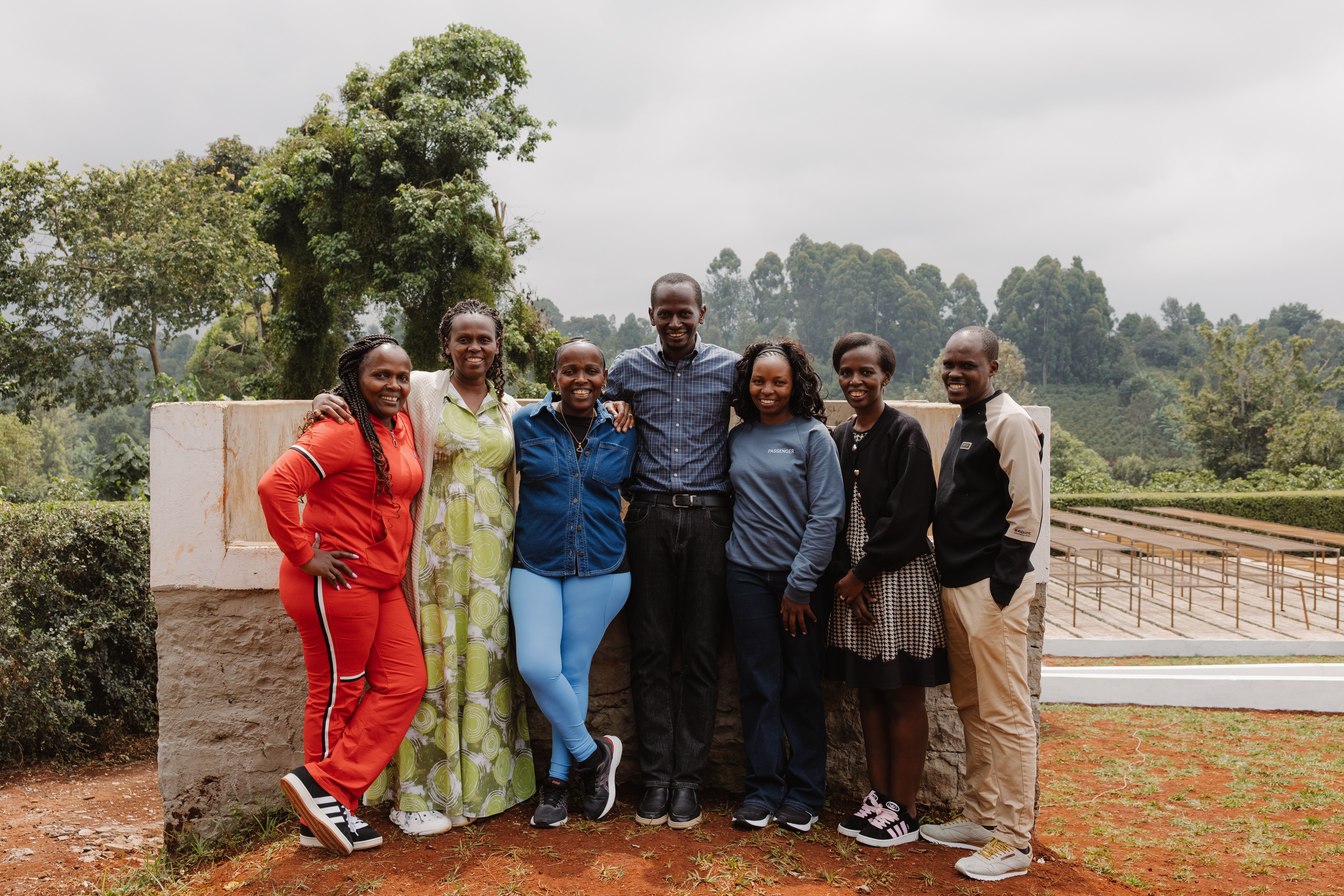 Left to right: Anne Mbature, Mercy Mbature, Liz Mbature, Peter Mbature, Gladys Mwaniki, Gladwell Mbature, Chilumo Ringa
