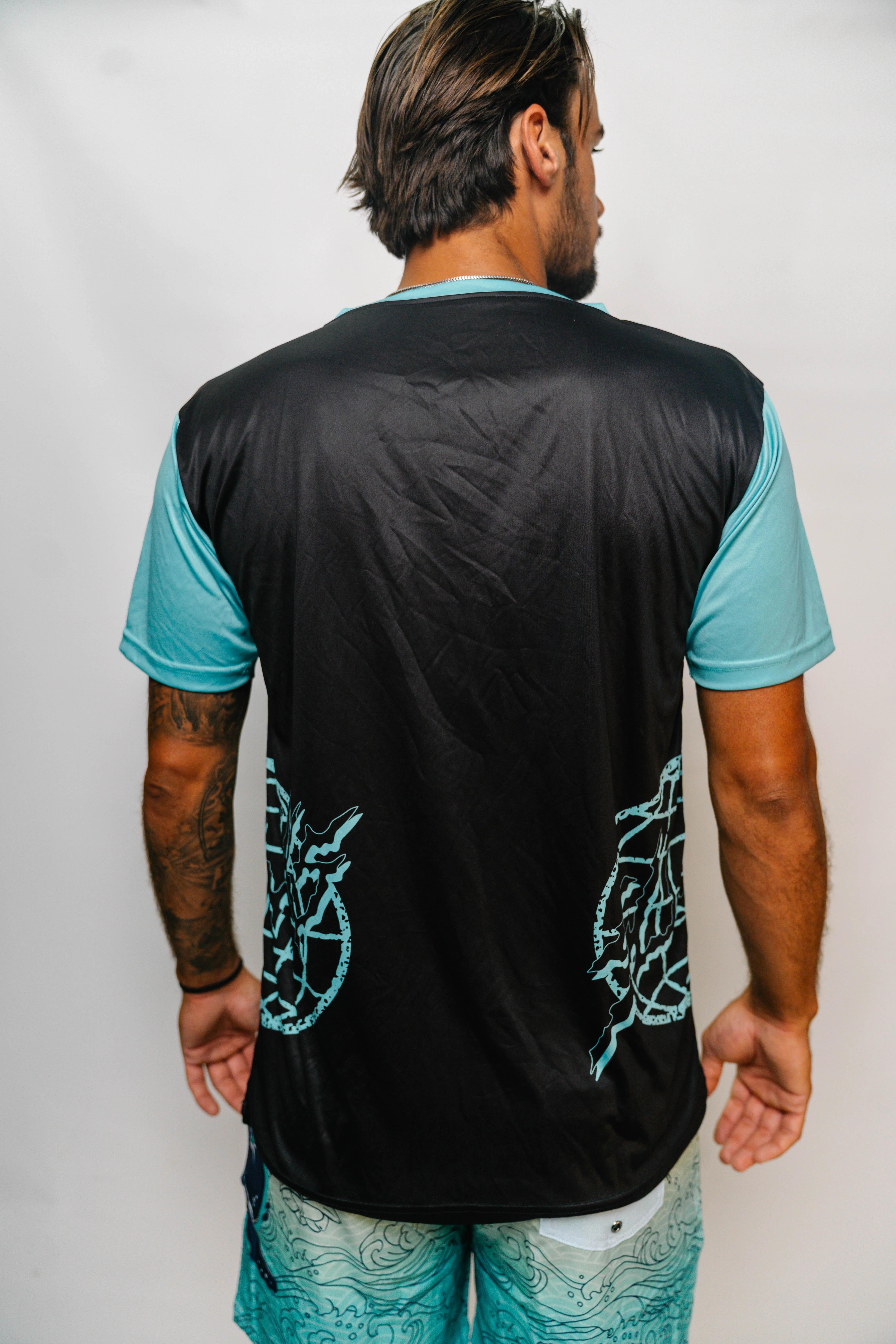 Back of jersey on body