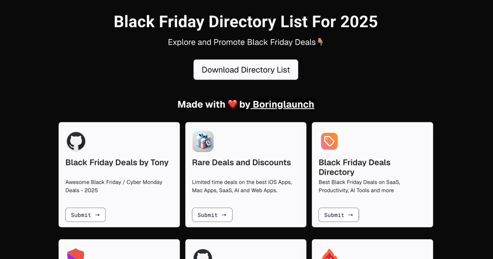 image of Black Friday Directory