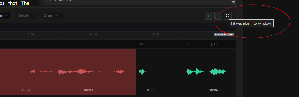 Editor Waveform Fit-to-Window Button