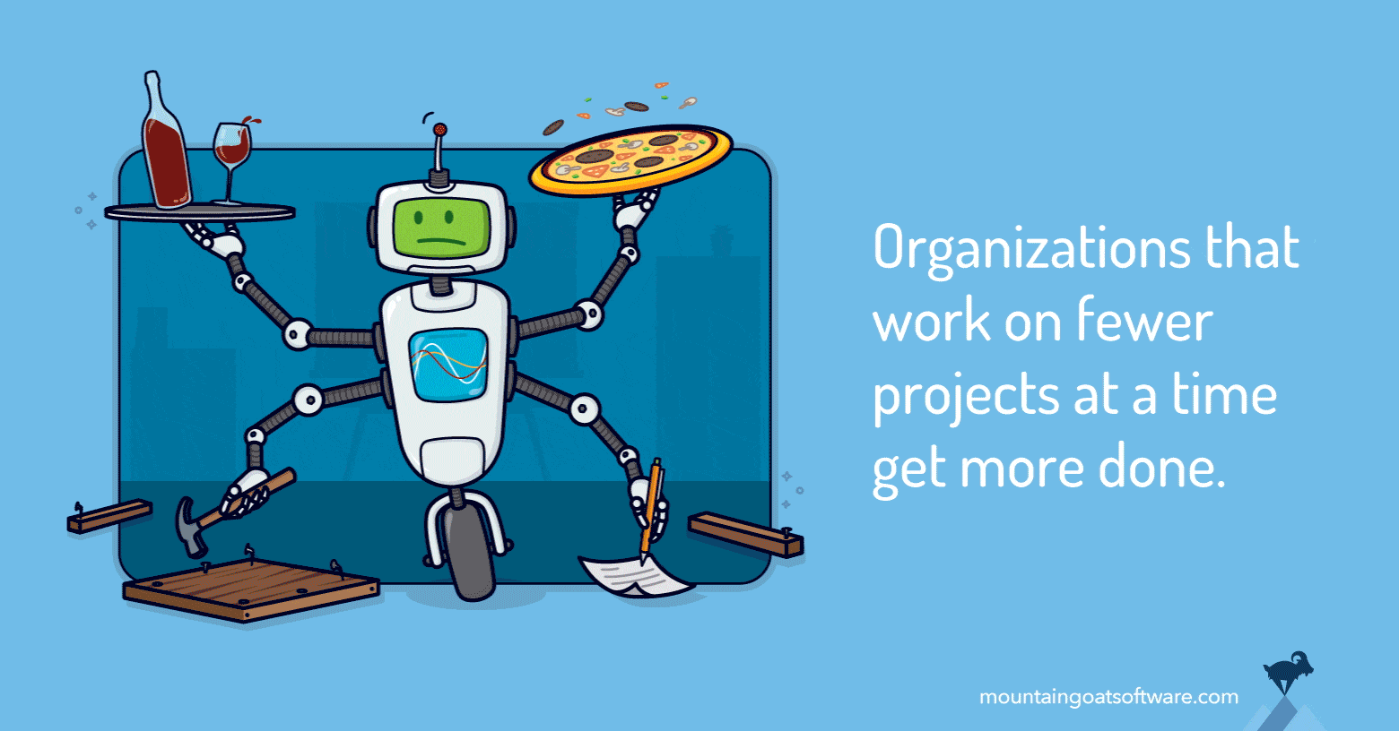 Quote card for Organizations that Work on Fewer Projects at a Time Get More Done.
