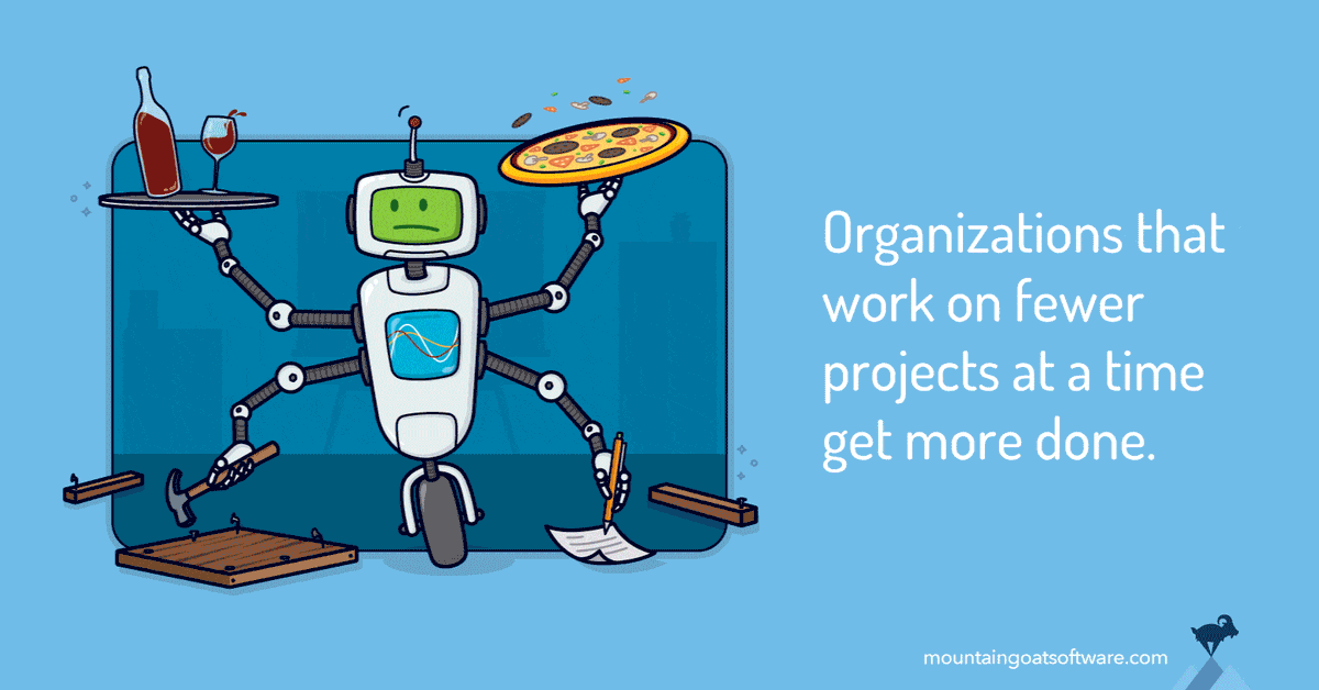 Quote card for Organizations that Work on Fewer Projects at a Time Get More Done.